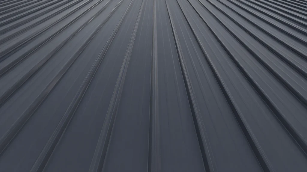 Dark gray standing-seam metal roof