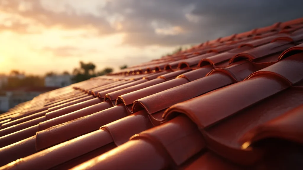 Spanish-style terracotta barrel tile